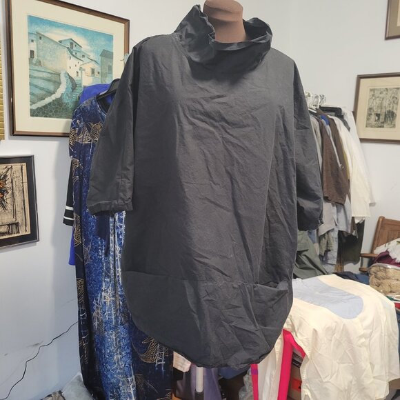 Vintage 90's Oversized Skif Black Cowl Neck Cotton Top - Picture 6 of 10